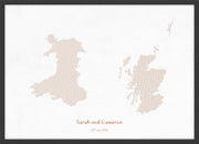 PS01602_3_WDBLA - Personalised Country Name Text Map Print - Burnt Orange