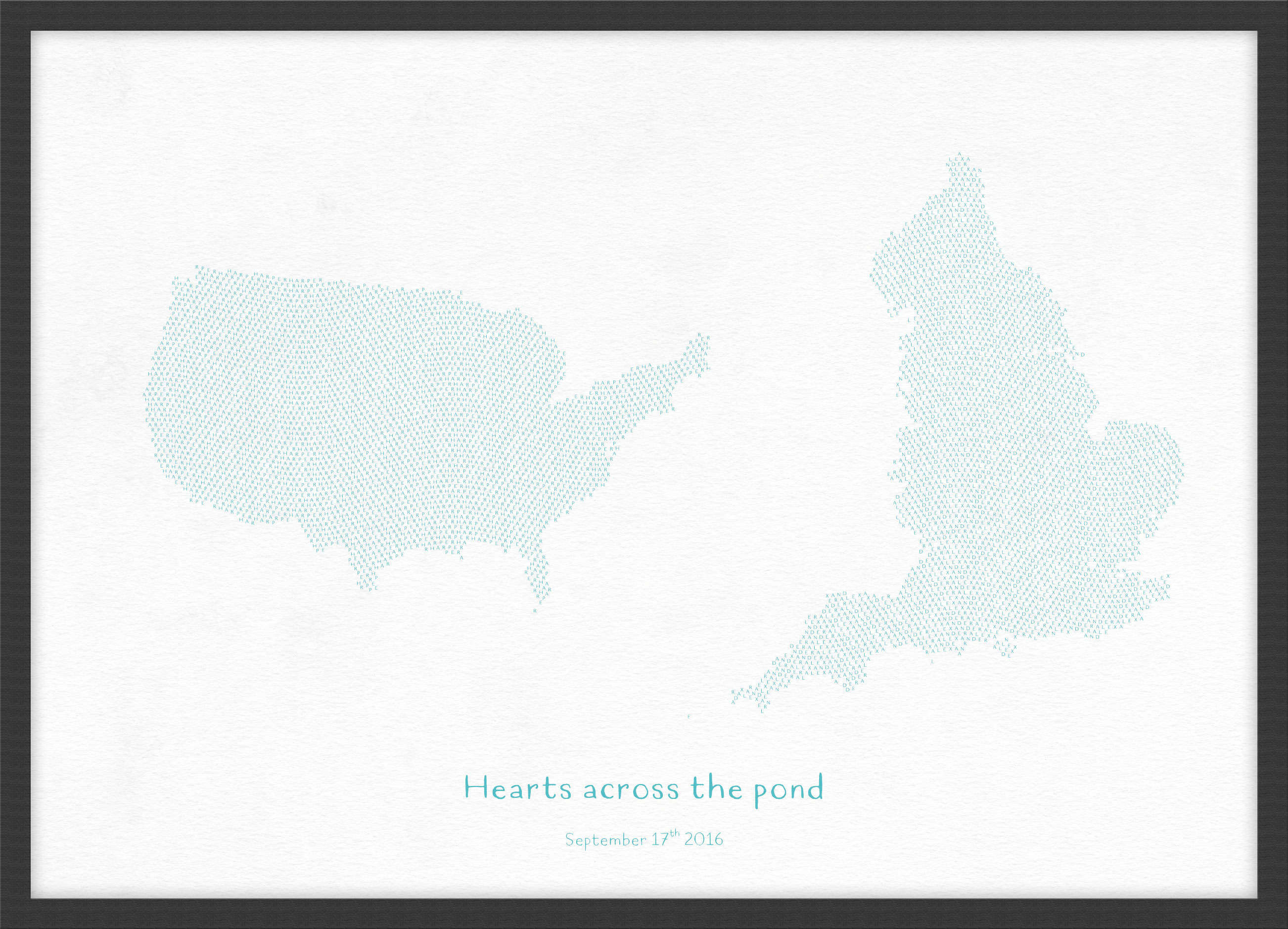 PS01605_3_WDBLA - Personalised Country Name Text Map Print - Turquoise