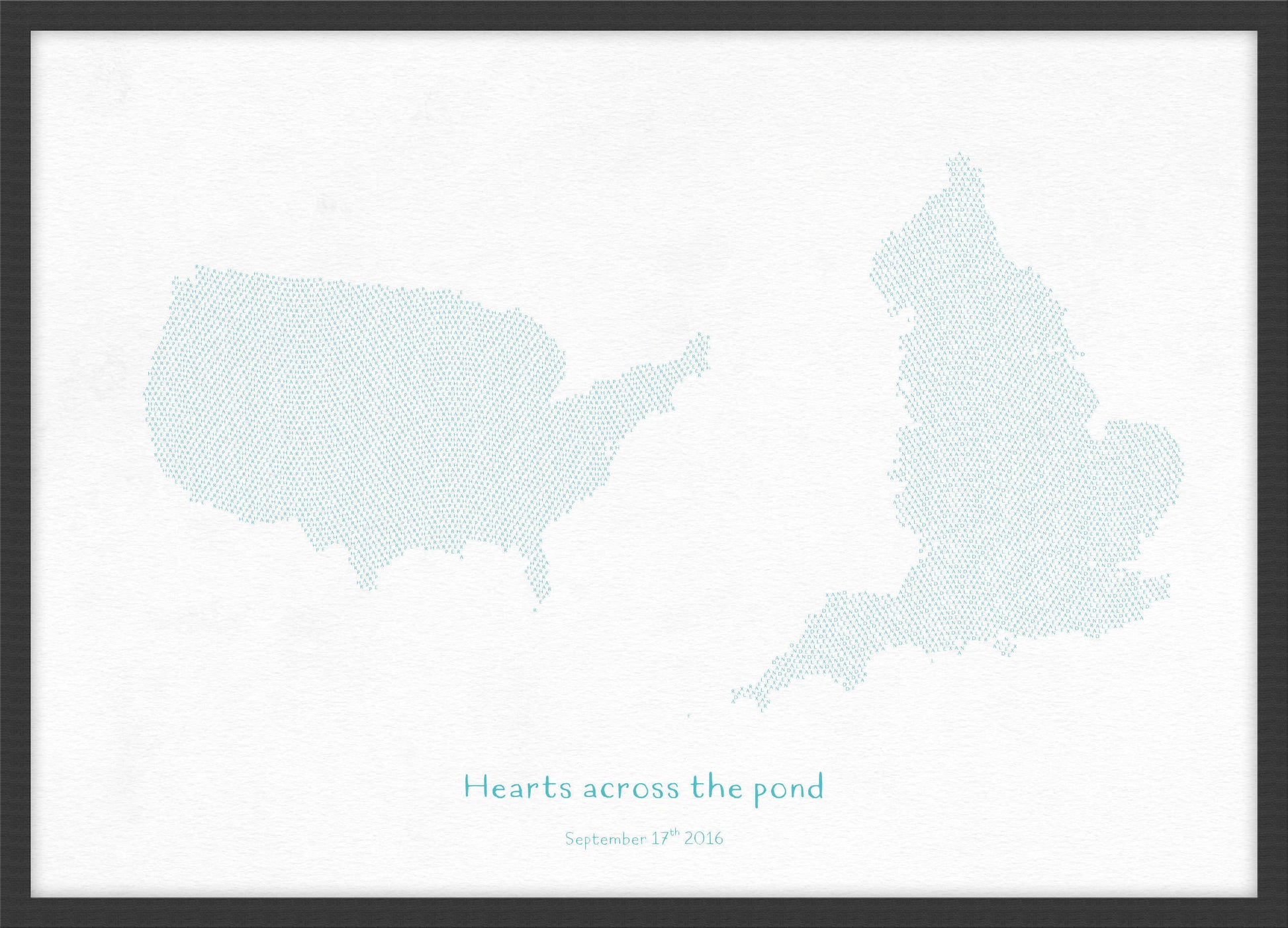 PS01605_S_WDBLA - Personalised Country Name Text Map Print - Turquoise