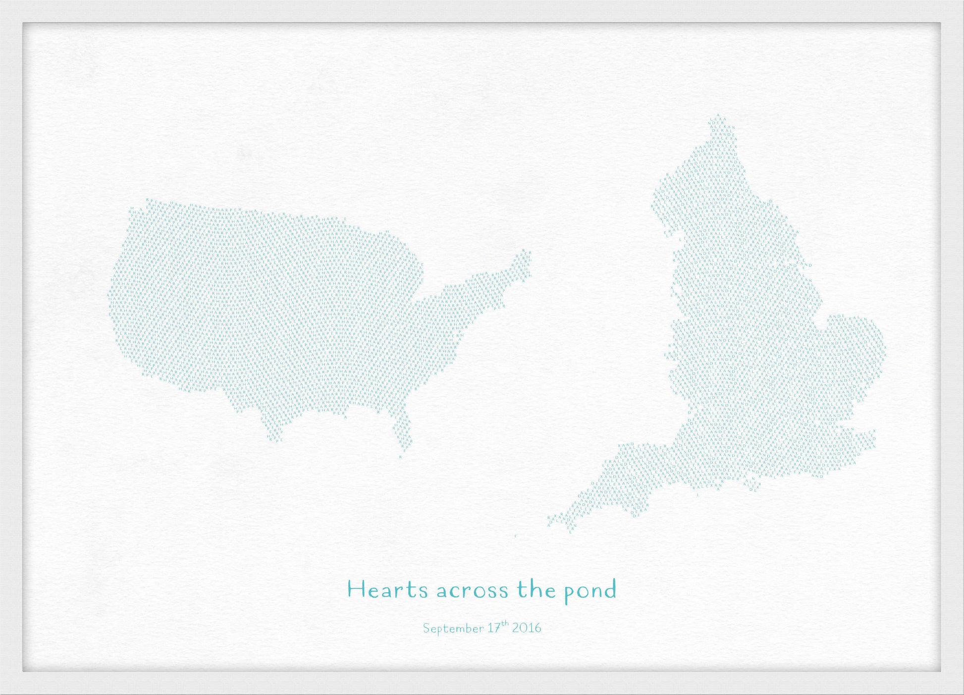 PS01605_S_WDWHI - Personalised Country Name Text Map Print - Turquoise