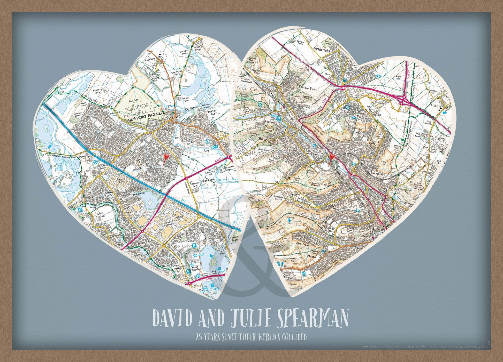 PS00866_3_WDOAK - Personalised Postcodes Couples Print