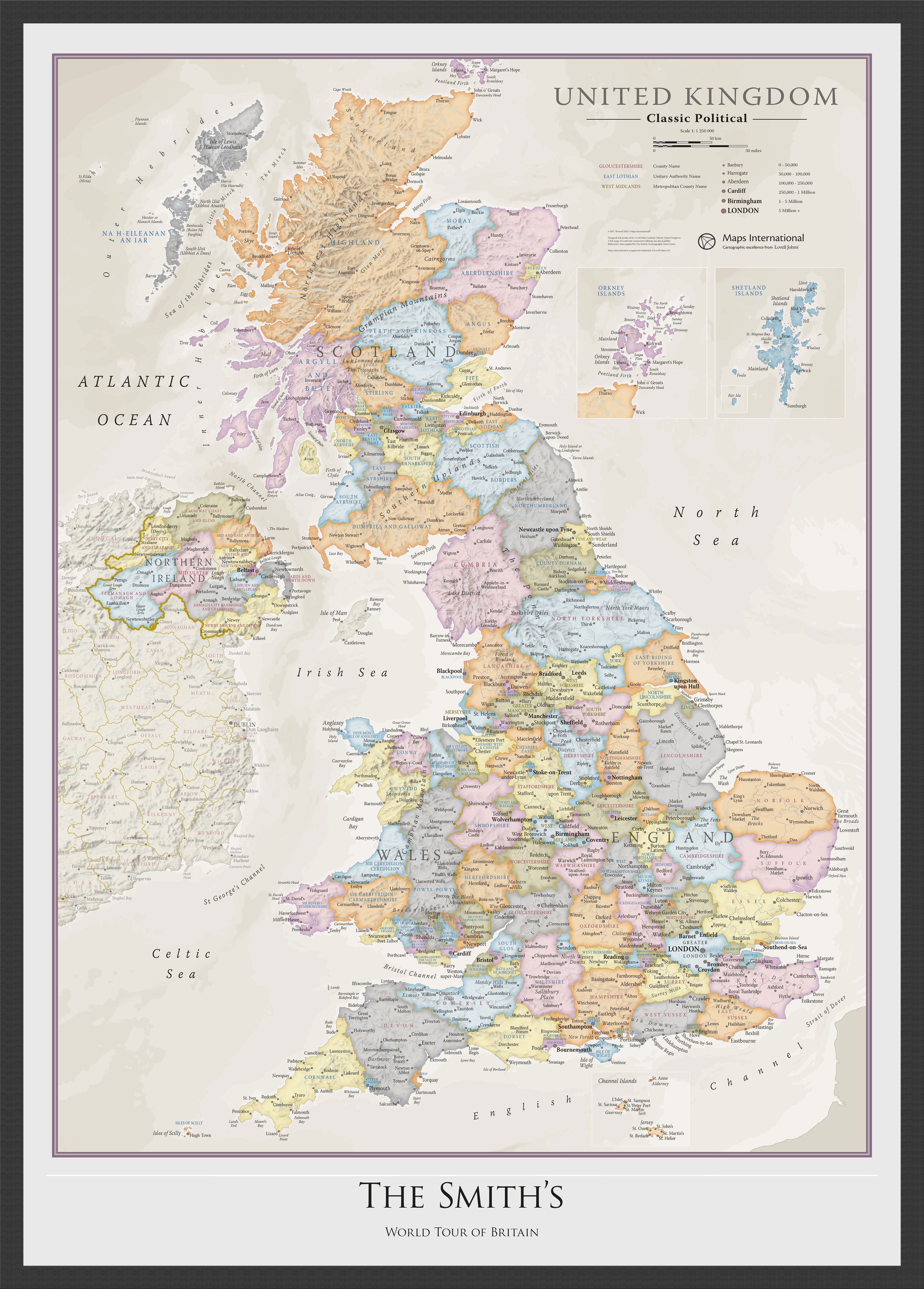 PS01636_M_WDBLA - Personalised UK Classic Wall Map