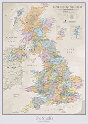 PS01636_M_PNBRD - Personalised UK Classic Wall Map