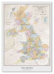 PS01636_M_CANVA - Personalised UK Classic Wall Map