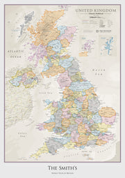 PS01636_M_PAPER - Personalised UK Classic Wall Map
