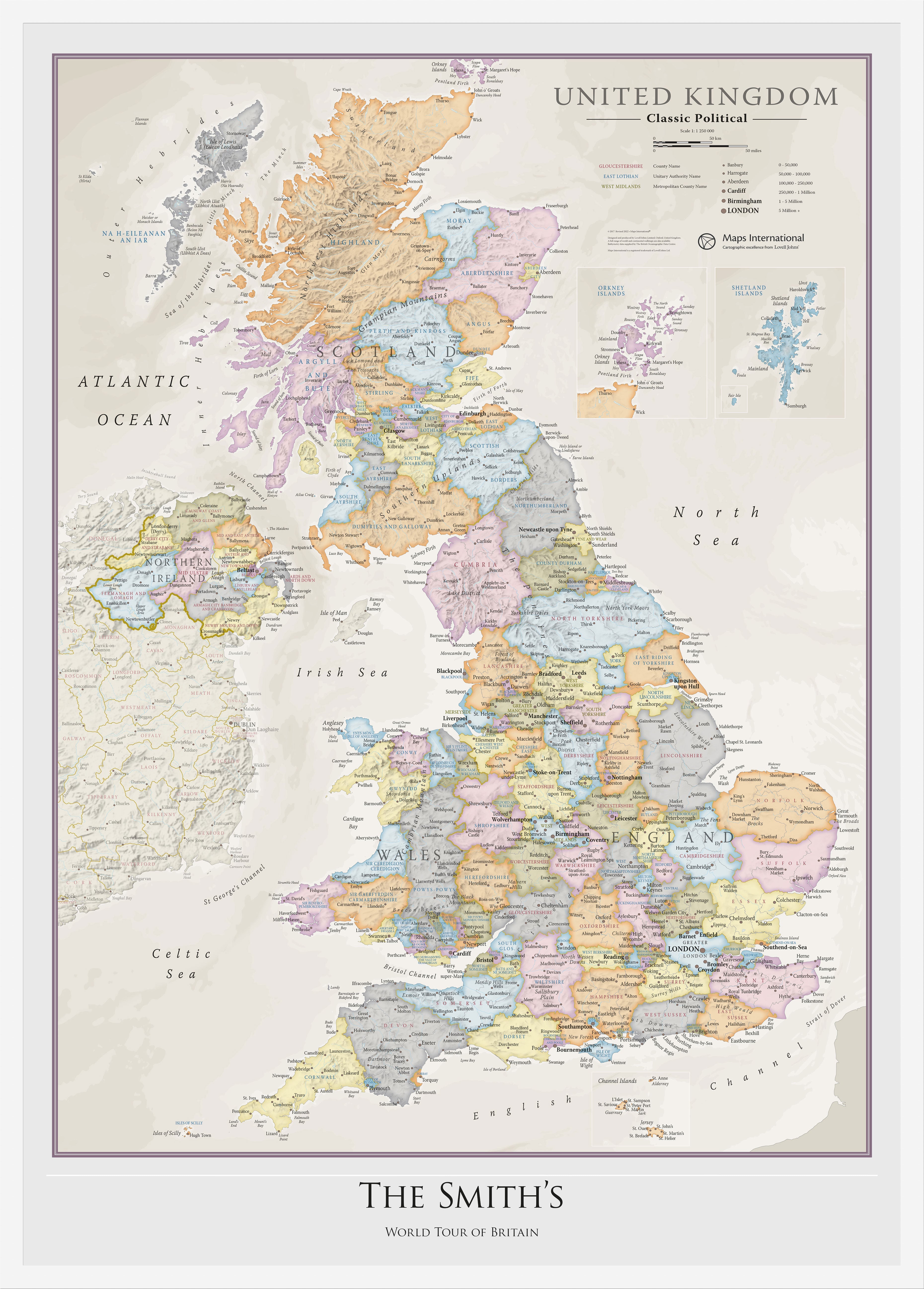 PS01636_M_WDWHI - Personalised UK Classic Wall Map