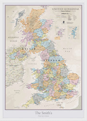 PS01636_M_BWWHI - Personalised UK Classic Wall Map