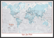 PS01226_L_LBDBL - Personalised World Is Art - Wall Map Aqua