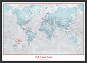 PS01226_L_WDBLA - Personalised World Is Art - Wall Map Aqua