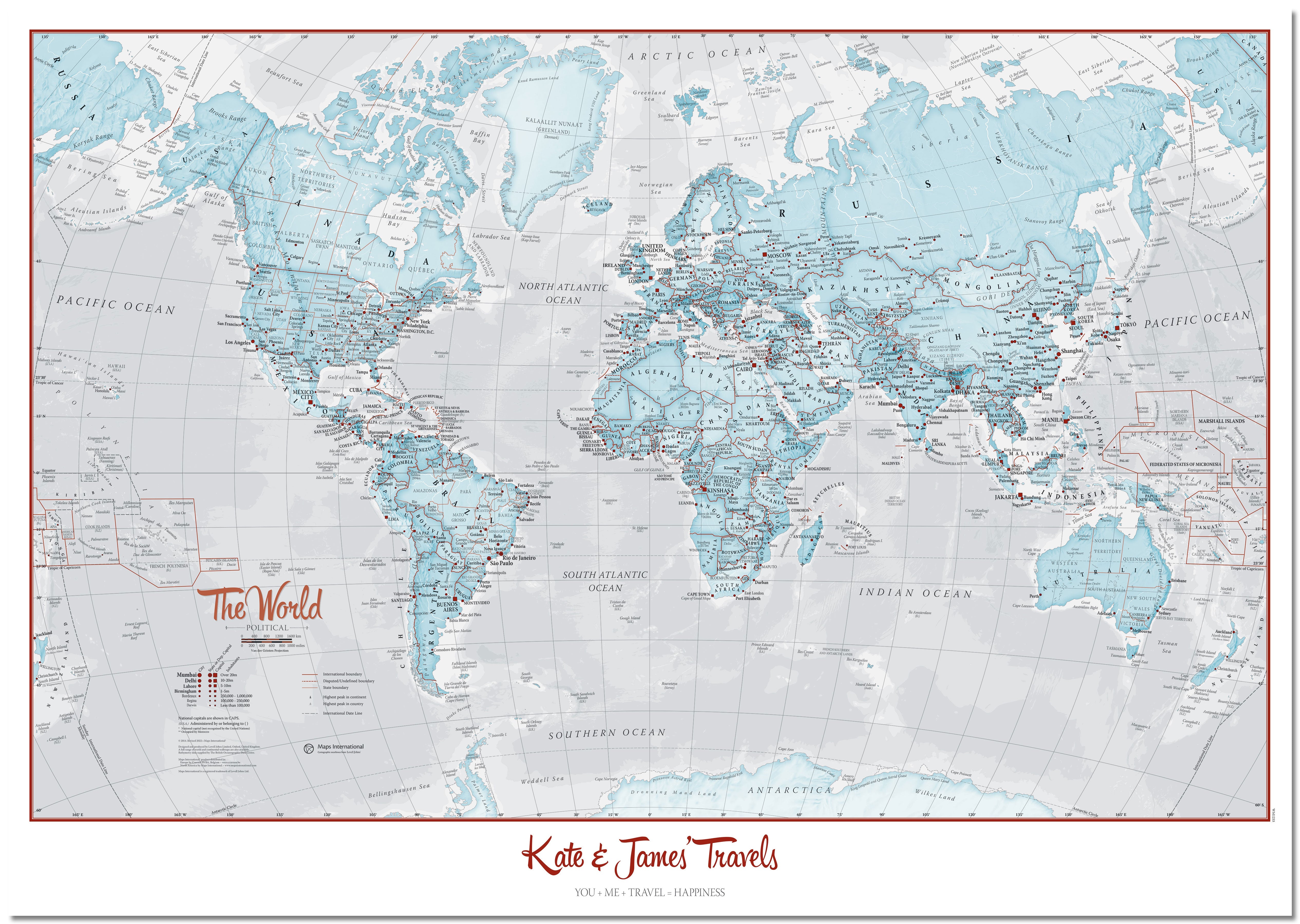PS01226_H_LMBRD - Personalised World Is Art - Wall Map Aqua