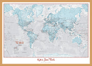 PS01226_M_WDOAK - Personalised World Is Art - Wall Map Aqua