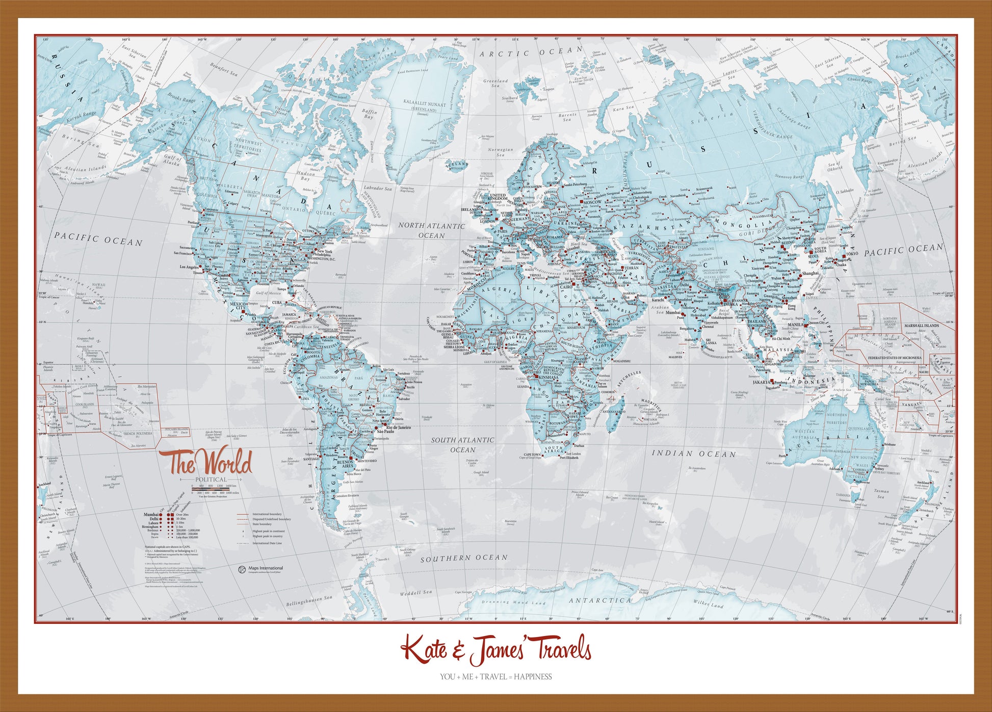 PS01226_L_WDTEA - Personalised World Is Art - Wall Map Aqua