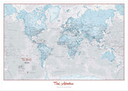 PS01226_L_LBWWH - Personalised World Is Art - Wall Map Aqua