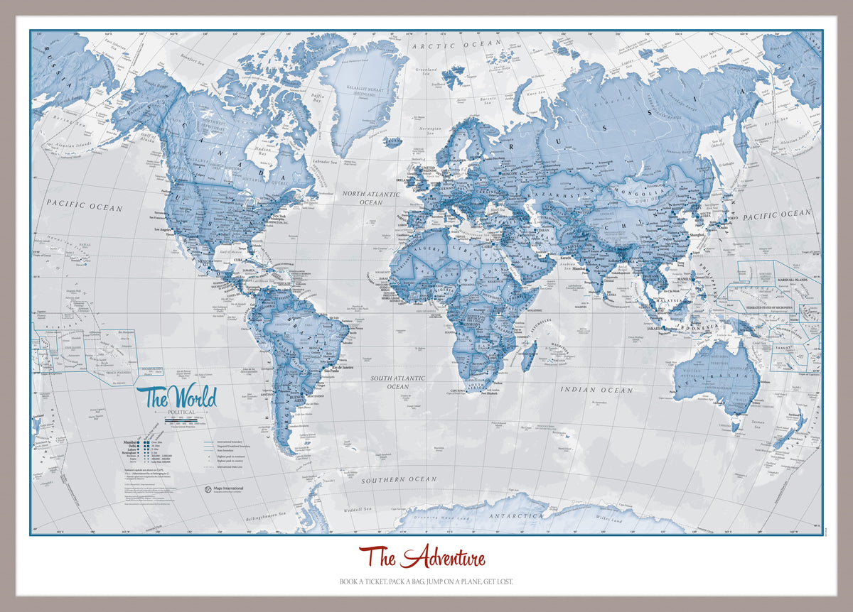 PS00272_H_LBDAL - Personalised World Is Art - Wall Map Blue