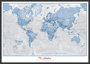 PS00272_S_WDBLA - Personalised World Is Art - Wall Map Blue