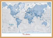 PS00272_M_BWOAK - Personalised World Is Art - Wall Map Blue