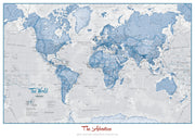 PS00272_M_PAPER - Personalised World Is Art - Wall Map Blue