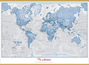 PS00272_S_LWDHB - Personalised World Is Art - Wall Map Blue
