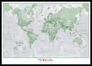 PS00274_S_PINBL - Personalised World Is Art - Wall Map Green