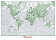 PS00274_S_PNBRD - Personalised World Is Art - Wall Map Green