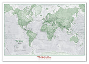 PS00274_M_CANVA - Personalised World Is Art - Wall Map Green