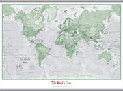 PS00274_M_LAMHB - Personalised World Is Art - Wall Map Green