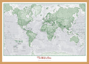 PS00274_S_BWOAK - Personalised World Is Art - Wall Map Green