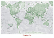 PS00274_H_PAPER - Personalised World Is Art - Wall Map Green