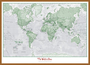PS00274_L_WDTEA - Personalised World Is Art - Wall Map Green