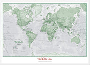 PS00274_S_WDWHI - Personalised World Is Art - Wall Map Green