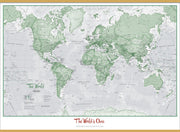 PS00274_S_LWDHB - Personalised World Is Art - Wall Map Green