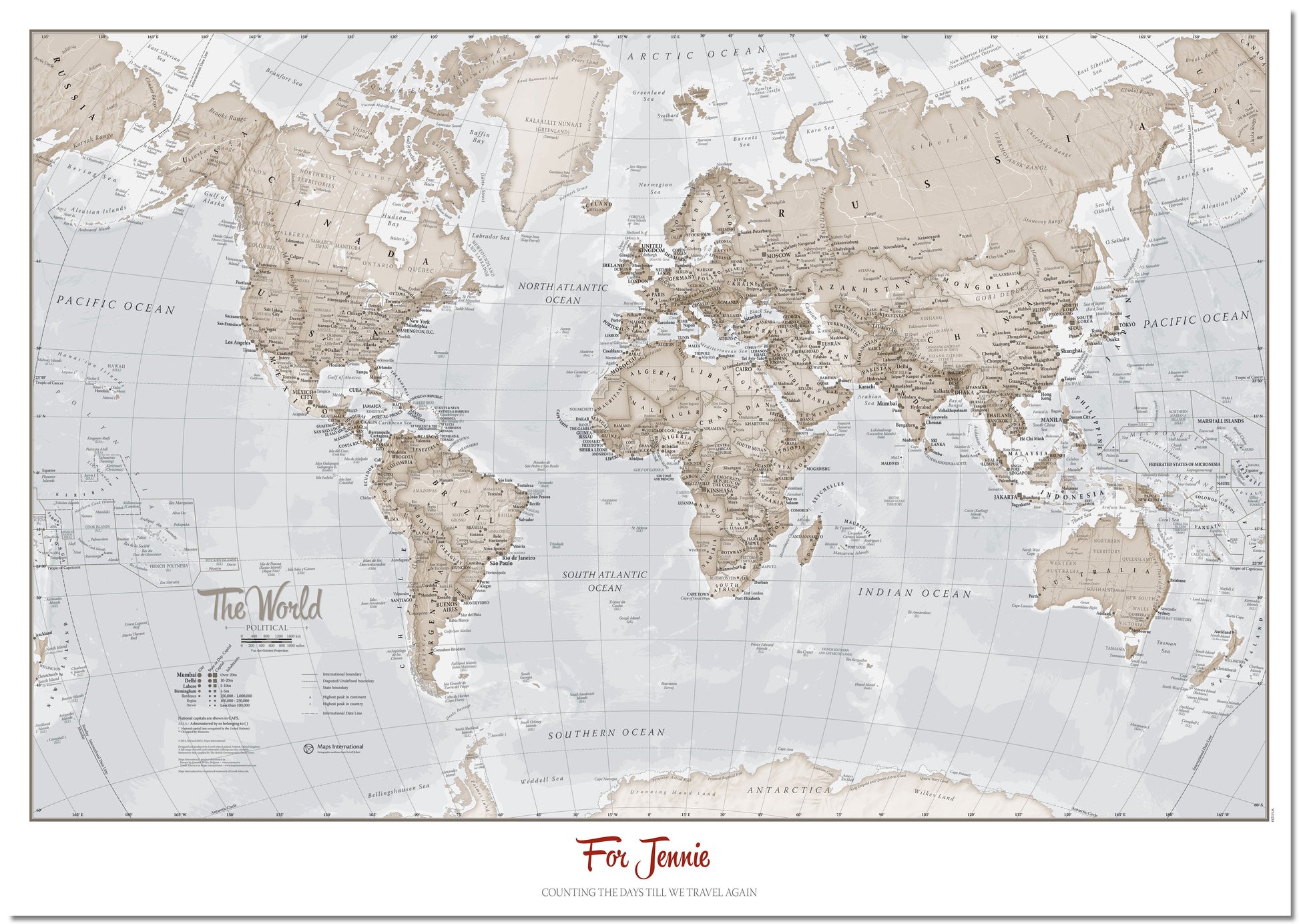 PS00275_L_LMBRD - Personalised World Is Art - Wall Map Neutral