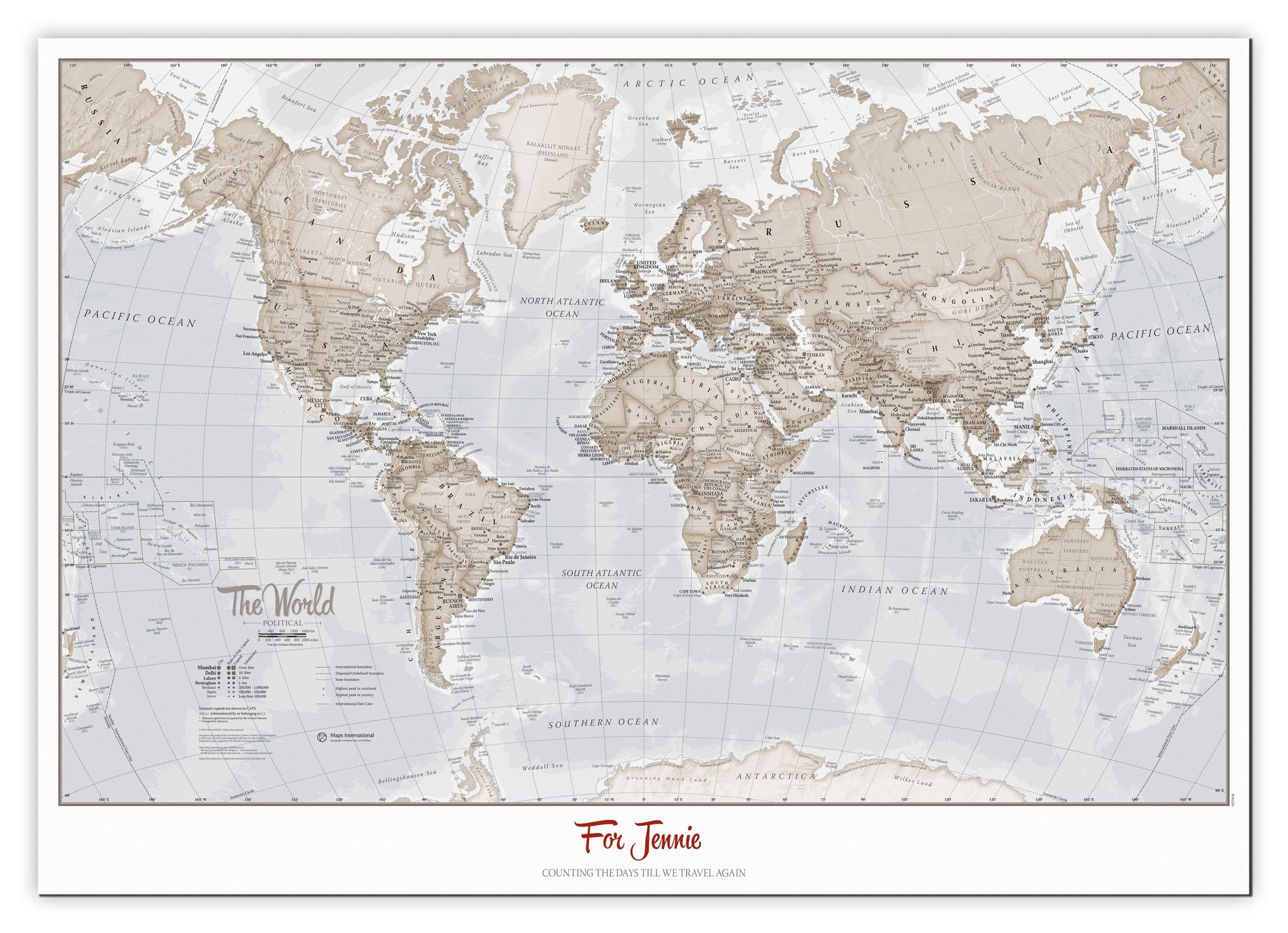PS00275_S_CANVA - Personalised World Is Art - Wall Map Neutral