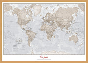PS00275_S_WDOAK - Personalised World Is Art - Wall Map Neutral