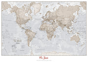 PS00275_S_PAPER - Personalised World Is Art - Wall Map Neutral