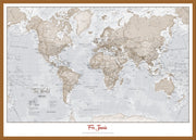 PS00275_L_WDTEA - Personalised World Is Art - Wall Map Neutral