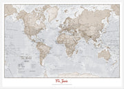 PS00275_M_WDWHI - Personalised World Is Art - Wall Map Neutral