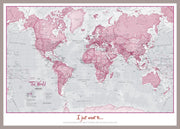PS00273_S_PINAL - Personalised World Is Art - Wall Map Pink