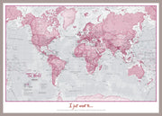PS00273_L_MGFAL - Personalised World Is Art - Wall Map Pink