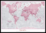 PS00273_S_PINBL - Personalised World Is Art - Wall Map Pink