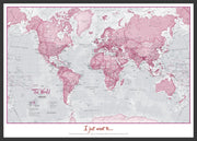 PS00273_S_WDBLA - Personalised World Is Art - Wall Map Pink