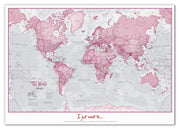 PS00273_S_CANVA - Personalised World Is Art - Wall Map Pink