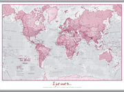 PS00273_H_CANHB - Personalised World Is Art - Wall Map Pink