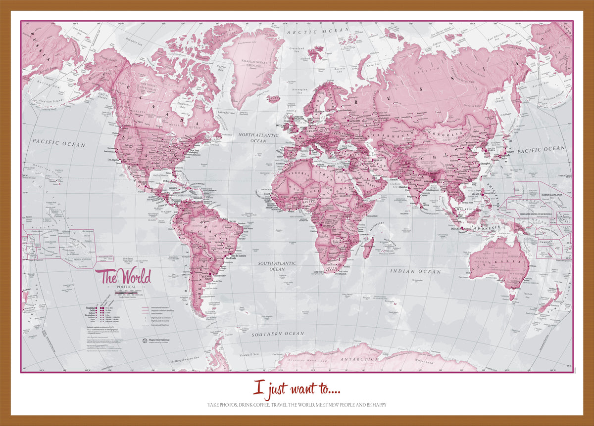 PS00273_H_LBDOK - Personalised World Is Art - Wall Map Pink