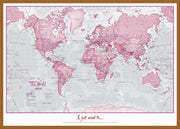 PS00273_L_WDTEA - Personalised World Is Art - Wall Map Pink