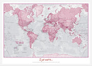 PS00273_S_WDWHI - Personalised World Is Art - Wall Map Pink