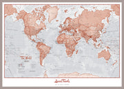 PS00271_S_PINAL - Personalised World Is Art - Wall Map Red