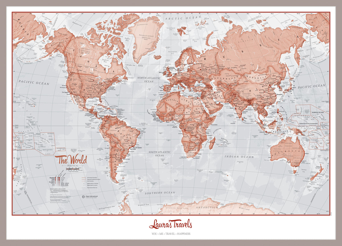 PS00271_M_PINAL - Personalised World Is Art - Wall Map Red