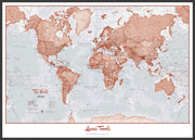 PS00271_L_LBWBL - Personalised World Is Art - Wall Map Red