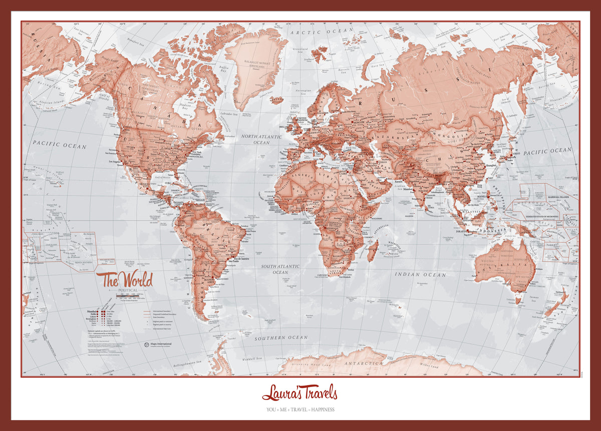 PS00271_S_PINOK - Personalised World Is Art - Wall Map Red